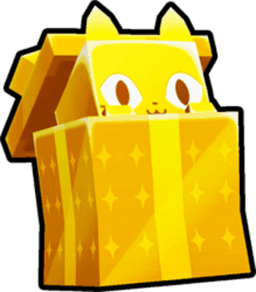 Shiny Golden Present Cat Pet