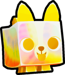 Shiny Golden Tiedye Corgi Pet
