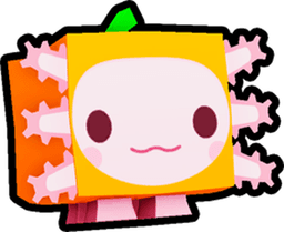 Shiny Rainbow Orange Axolotl Pet