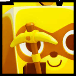 Golden Huge Mining Raccoon Pet