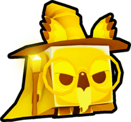 Shiny Golden Old Wizard Owl Pet