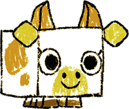 Golden Sketch Cow Pet