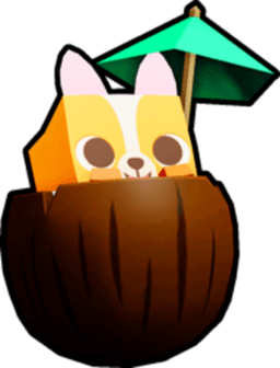Rainbow Coconut Corgi Pet