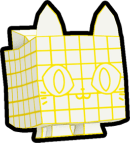 Shiny Golden Wireframe Cat Pet