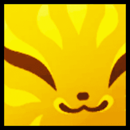 Shiny Golden Titanic Red Kitsune Fox Pet