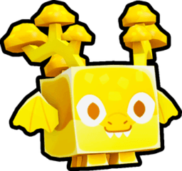 Shiny Golden Mushroom Dragon Pet